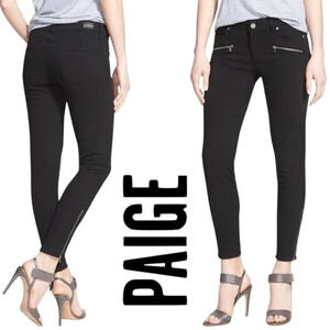 PAIGE, Jane Zip, Mid Rise Ultra Skinny, Faded Black‎ Jeans, Zipper Accents